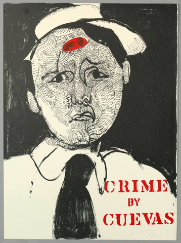 Affiche « Crime by Cuevas ». Reproduction intégrale de l’exemplaire conservé par Cooper Hewitt, Smithsonian Design Museum.