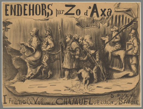 Affiche « Endehors par Zo d'Axa, I France le volume chamuel ». Reproduction intégrale de l’exemplaire conservé par Rijksmuseum.