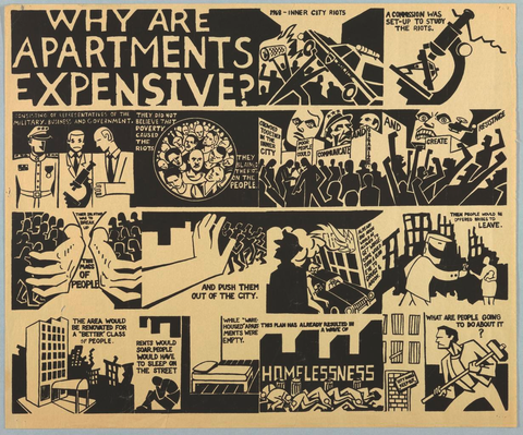 Affiche « Why Are Apartments Expensive? ». Reproduction intégrale de l’exemplaire conservé par Cooper Hewitt, Smithsonian Design Museum.