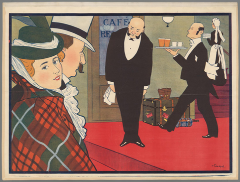 Affiche « Man en vrouw en twee obers ». Reproduction intégrale de l’exemplaire conservé par Rijksmuseum.