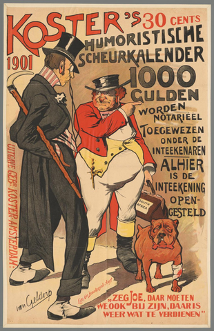 Affiche « Koster's humoristische scheurkalender 1901 (...) ». Reproduction intégrale de l’exemplaire conservé par Rijksmuseum.