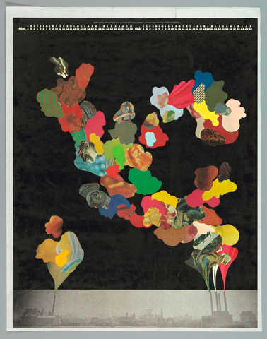Affiche « New York City scene of smoke stacks ». Reproduction intégrale de l’exemplaire conservé par Cooper Hewitt, Smithsonian Design Museum.