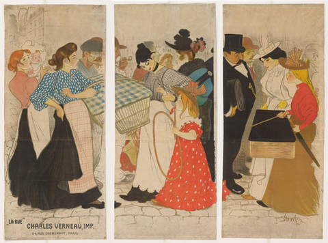 Affiche « Mensen op straat ». Reproduction intégrale de l’exemplaire conservé par Rijksmuseum.