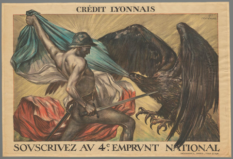 Affiche « Crédit Lyonnais. Souscrivez au 4e Emprunt National ». Reproduction intégrale de l’exemplaire conservé par Rijksmuseum.