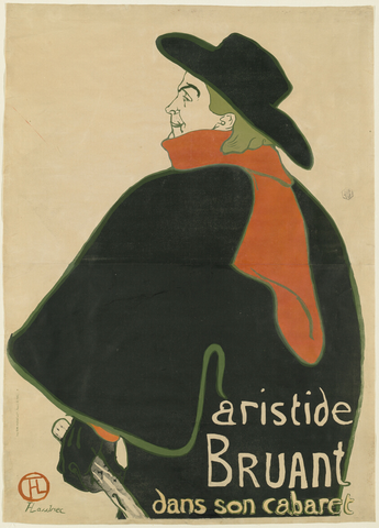 Affiche « Aristide Bruant, in His Cabaret ». Reproduction intégrale de l’exemplaire conservé par Art Institute of Chicago.