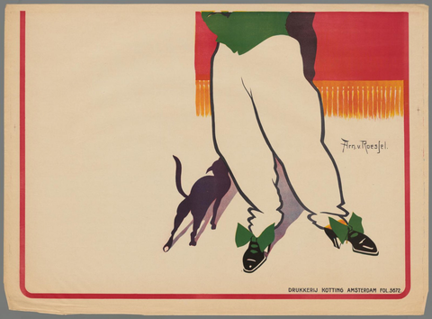 Affiche « Affiche voor opvoeringen bij het Cabaret Artistique te Scheveningen, 1 tot 15 juli 1914 (onderste blad) ». Reproduction intégrale de l’exemplaire conservé par Rijksmuseum.