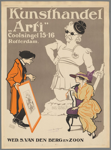 Affiche « Kunsthandel "Arti" Rotterdam. Wed. van den Berg en Zoon ». Reproduction intégrale de l’exemplaire conservé par Rijksmuseum.