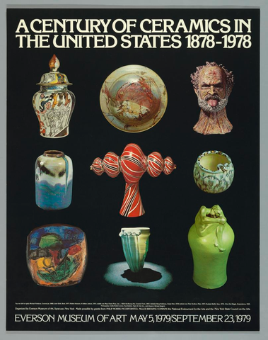 Affiche « A Century of Ceramics in the United States, 1878-1978 ». Reproduction intégrale de l’exemplaire conservé par Cooper Hewitt, Smithsonian Design Museum.