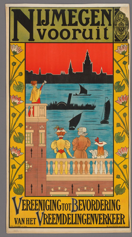 Affiche « Affiche ter bevordering van het toerisme in Nijmegen ». Reproduction intégrale de l’exemplaire conservé par Rijksmuseum.