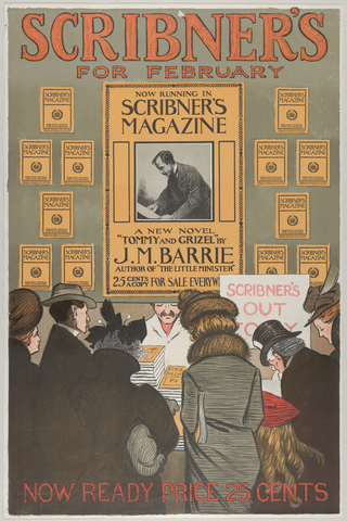 Affiche « Scribner's: "Tommy and Grizel" by J. M. Barrie, February ». Reproduction intégrale de l’exemplaire conservé par The Metropolitan Museum of Art.