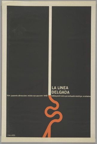 Affiche « La linea delgada (The Thin Line) ». Reproduction intégrale de l’exemplaire conservé par Cooper Hewitt, Smithsonian Design Museum.