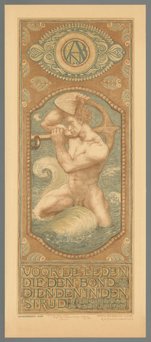 Affiche « De Ankerdrager, Gedenkplaat A.N.D.B. ». Reproduction intégrale de l’exemplaire conservé par Rijksmuseum.