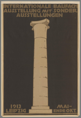Affiche « Internationale Baufach Ausstellung mit sonder Ausstellungen, Leipzig 1913. ». Reproduction intégrale de l’exemplaire conservé par Rijksmuseum.