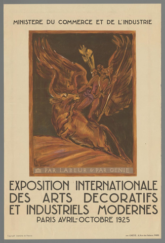 Affiche « Exposition internationale des arts decoratifs et industriels modernes. Paris avril-octobre 1925 ». Reproduction intégrale de l’exemplaire conservé par Rijksmuseum.