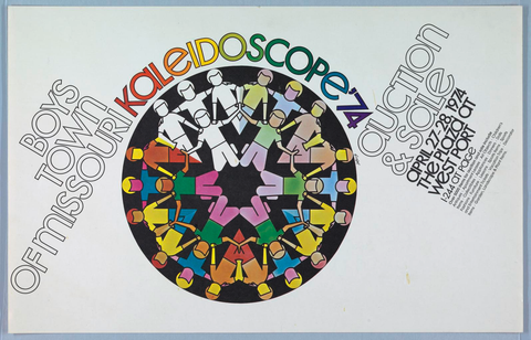 Affiche « Boys Town of Missouri Kaleidoscope ' 74 ». Reproduction intégrale de l’exemplaire conservé par Cooper Hewitt, Smithsonian Design Museum.