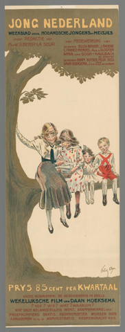 Affiche « Jong Nederland. Weekblad voor Hollandsche jongens en meisjes (...) ». Reproduction intégrale de l’exemplaire conservé par Rijksmuseum.