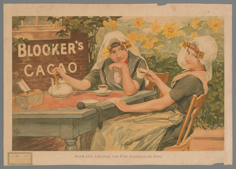 Affiche « Blooker's cacao ». Reproduction intégrale de l’exemplaire conservé par Rijksmuseum.