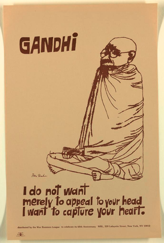 Affiche « Gandhi ». Reproduction intégrale de l’exemplaire conservé par Cooper Hewitt, Smithsonian Design Museum.