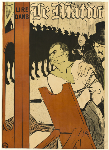 Affiche « Au Pied de l'Echafaud ». Reproduction intégrale de l’exemplaire conservé par Art Institute of Chicago.