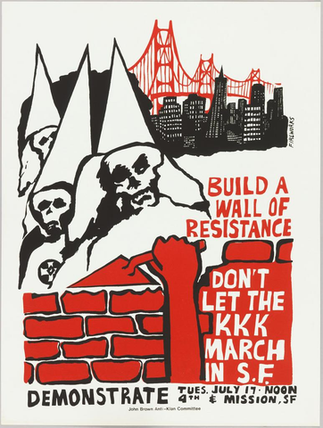 Affiche « Build a Wall of Resistance ». Reproduction intégrale de l’exemplaire conservé par Cooper Hewitt, Smithsonian Design Museum.