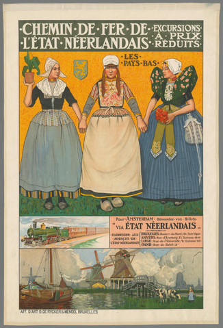 Affiche « Chemin de fer de l'Etat Néerlandais ». Reproduction intégrale de l’exemplaire conservé par Rijksmuseum.