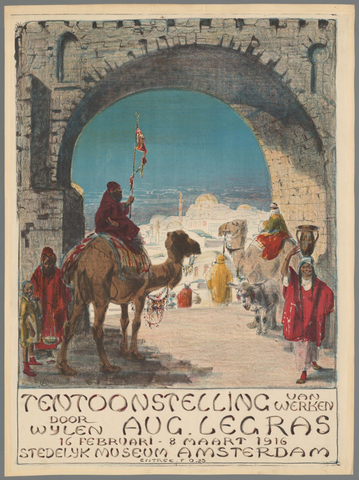 Affiche « Tentoonstelling van werken door wijlen Aug. Legras 16 Februari - 8 Maart 1916 Stedelijk Museum Amsterdam. ». Reproduction intégrale de l’exemplaire conservé par Rijksmuseum.