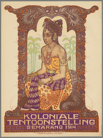 Affiche « Koloniale Tentoonstelling Semarang 1914 ». Reproduction intégrale de l’exemplaire conservé par Rijksmuseum.