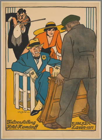 Affiche « Tentoonstelling Hotel Hamdorff 15 juni 15 sept Laren 1917 ». Reproduction intégrale de l’exemplaire conservé par Rijksmuseum.