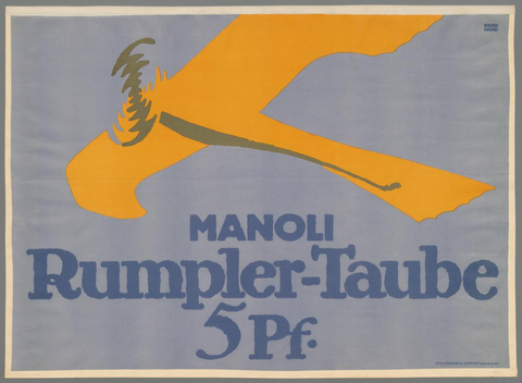 Affiche « Manoli. Rumpler-Taube ». Reproduction intégrale de l’exemplaire conservé par Rijksmuseum.