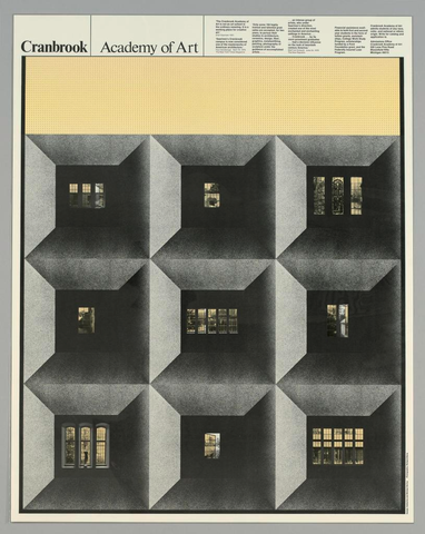 Affiche « Cranbrook Academy of Art ». Reproduction intégrale de l’exemplaire conservé par Cooper Hewitt, Smithsonian Design Museum.