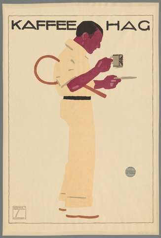 Affiche « Kaffee Hag ». Reproduction intégrale de l’exemplaire conservé par Rijksmuseum.