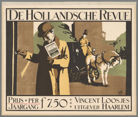 Affiche « Hollandsche revue. Vincent Loosjes uitgever Haarlem ». Reproduction intégrale de l’exemplaire conservé par Rijksmuseum.