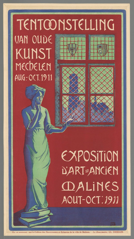 Affiche « Reclamebiljet: Tentoonstelling Mechelen 1911 ». Reproduction intégrale de l’exemplaire conservé par Rijksmuseum.