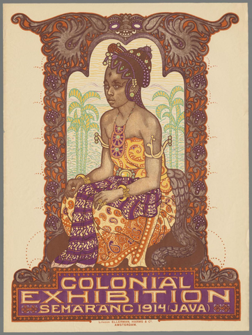 Affiche « Colonial Exhibition Semarang 1914 ». Reproduction intégrale de l’exemplaire conservé par Rijksmuseum.