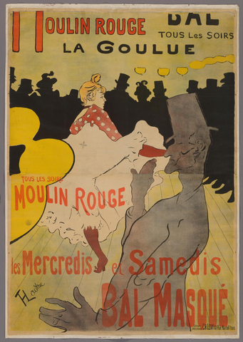 Affiche « Affiche voor de Moulin Rouge ». Reproduction intégrale de l’exemplaire conservé par Rijksmuseum.