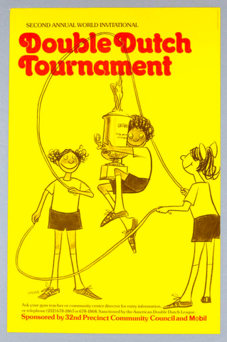 Affiche « Double Dutch Tournament ». Reproduction intégrale de l’exemplaire conservé par Cooper Hewitt, Smithsonian Design Museum.